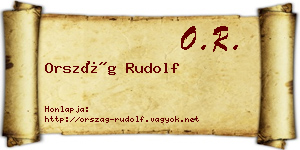 Ország Rudolf névjegykártya
