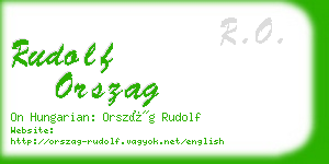 rudolf orszag business card